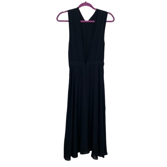 & Other Stories NEW Black Sleeveless High Neck Tie Waist Open Back Midi Dress - Picture 8 of 13